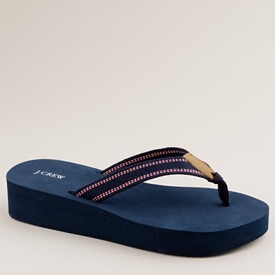 J crew best sale wedge flip flops